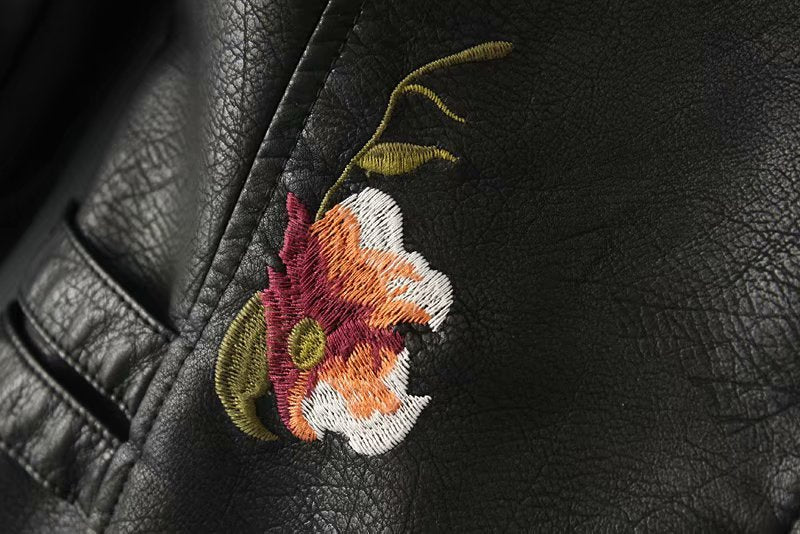 Embroidered studded leather jacket Limorista
