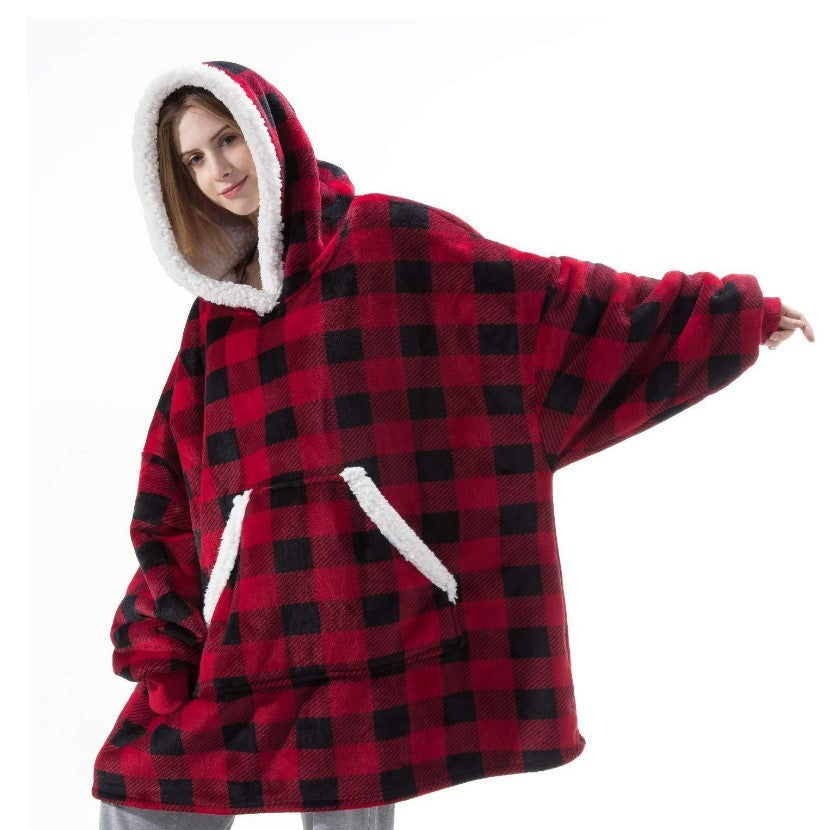 Men And Women Can Wear Zipper Flannel Lazy Blanket Limorista