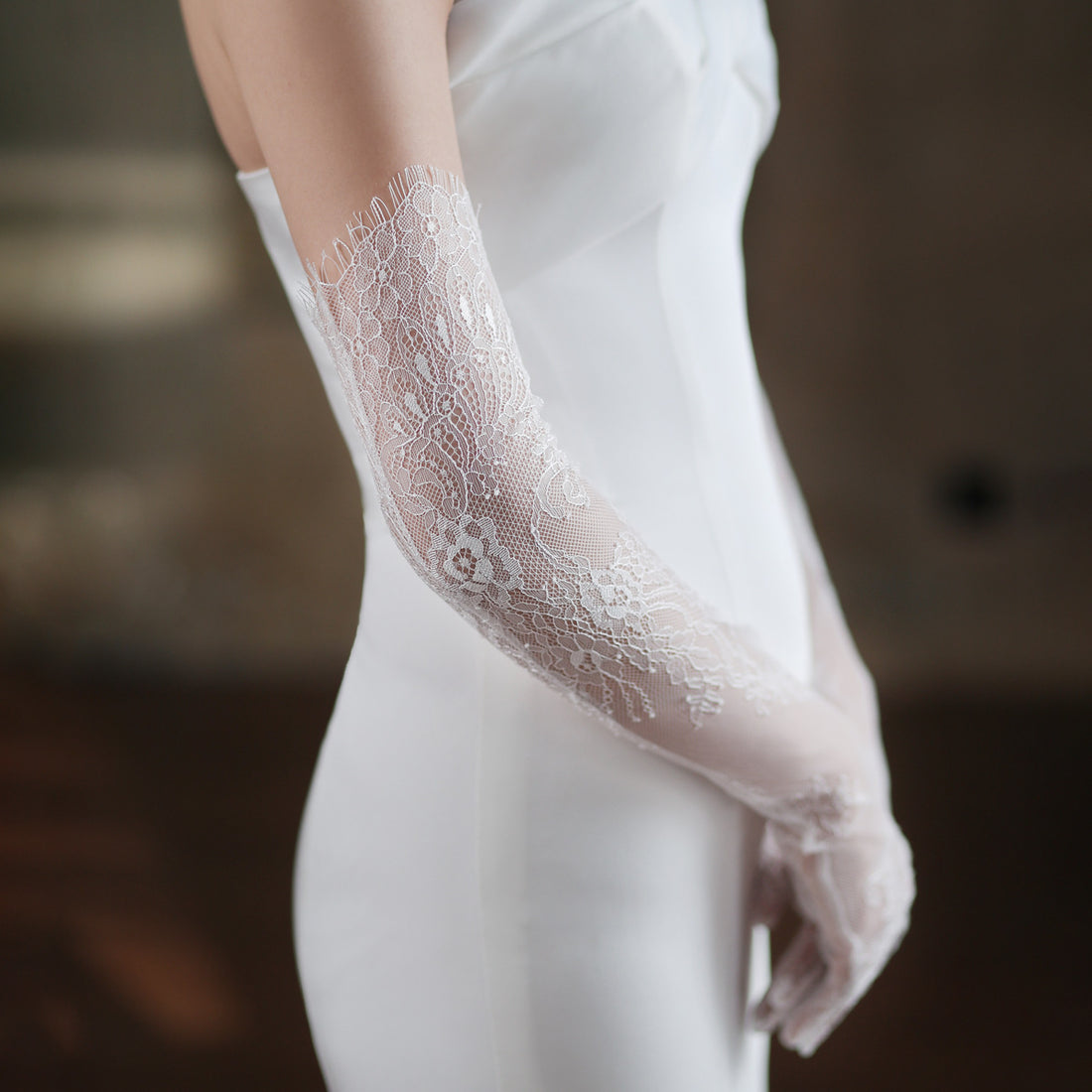 New Super Fairy White Lace Tulle Bride Photo Gloves Limorista
