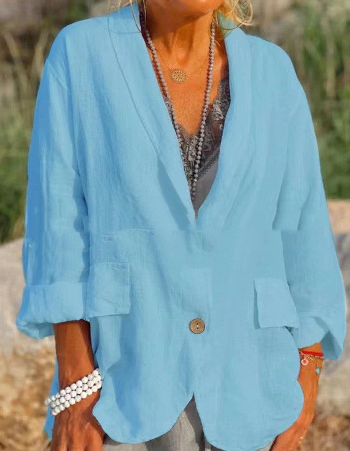 Cotton And Linen Casual Jacket Limorista