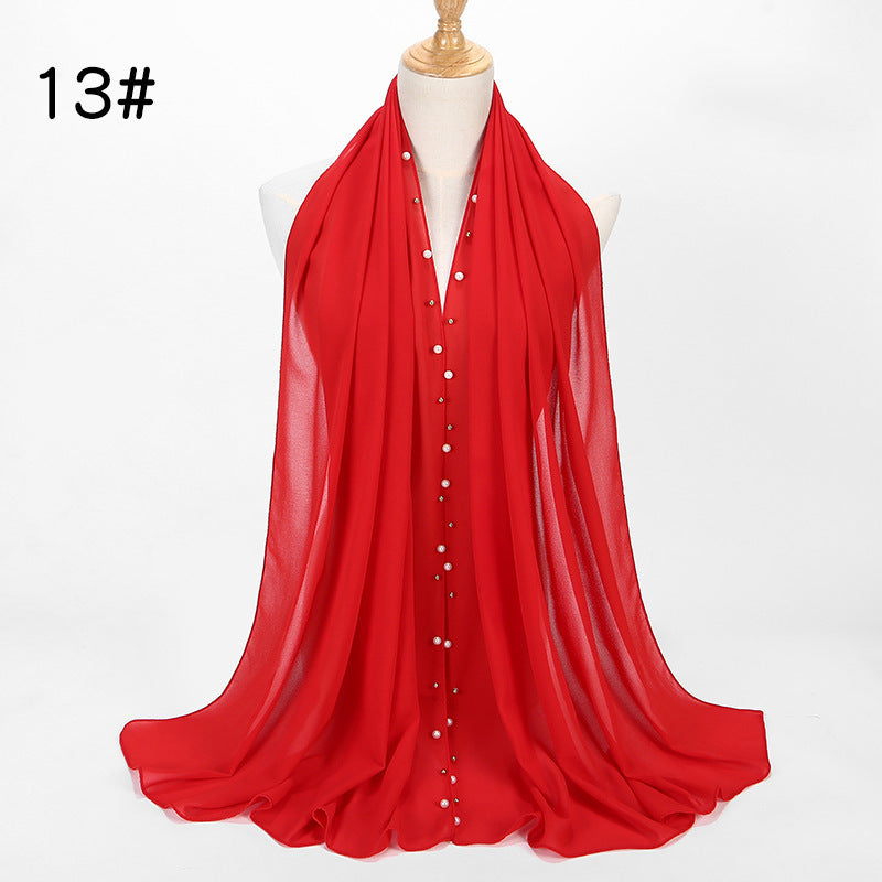 Chiffon nail pearl scarf hijab Limorista