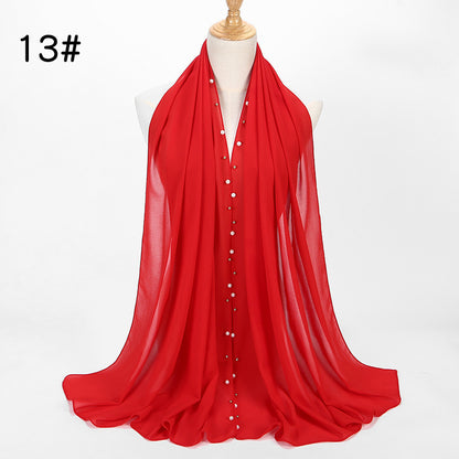 Chiffon nail pearl scarf hijab Limorista