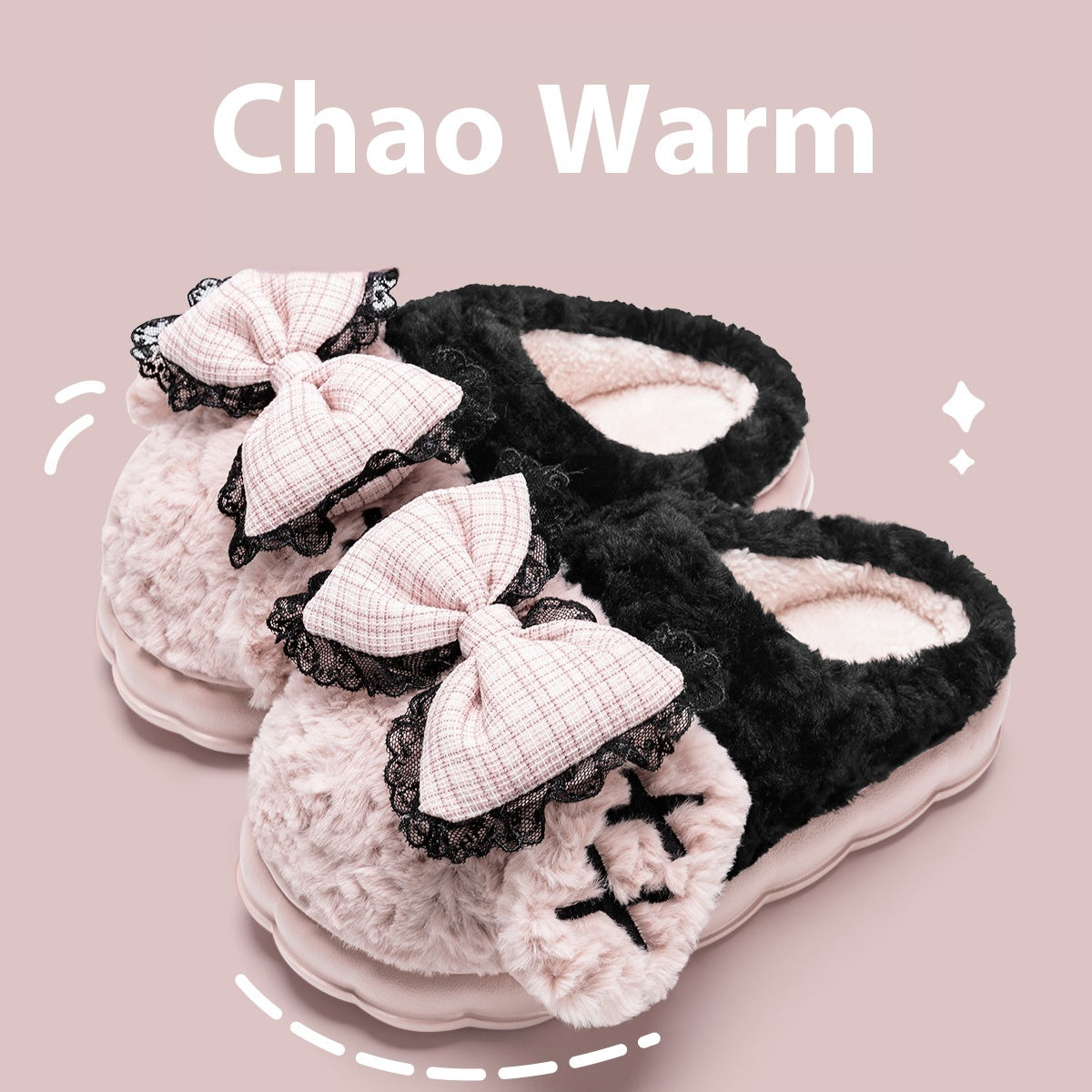 Indoor Warm Girl Plush Slippers For Home Use, Worn Outdoors In Autumn And Winter Limorista