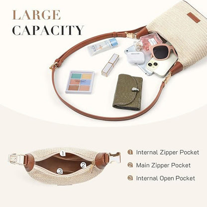 Simple Casual All-match Straw Shoulder Bag Crossbody Women&