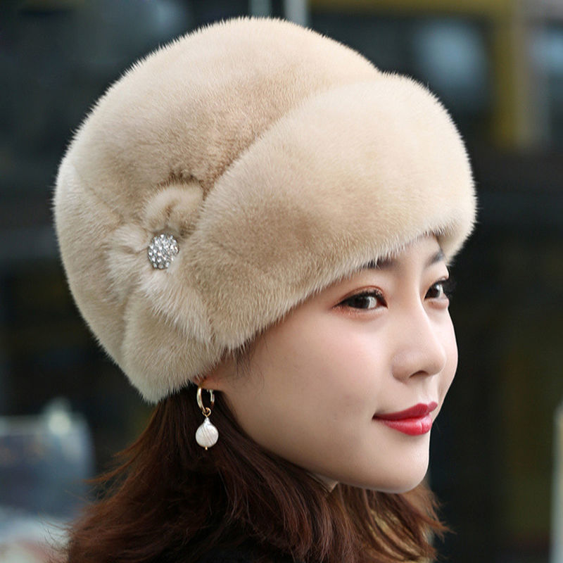 Fur Hat Female Winter Artificial Mink Hair Top Hat Limorista