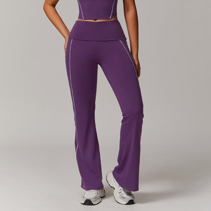 High Waist Nude Feel Yoga Pants Sports Fitness Wide-leg Casual Pants Limorista