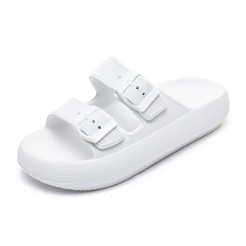 High Elastic Rubber Soft Platform Double Buckle Slippers For Women Limorista