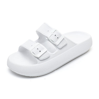 High Elastic Rubber Soft Platform Double Buckle Slippers For Women Limorista