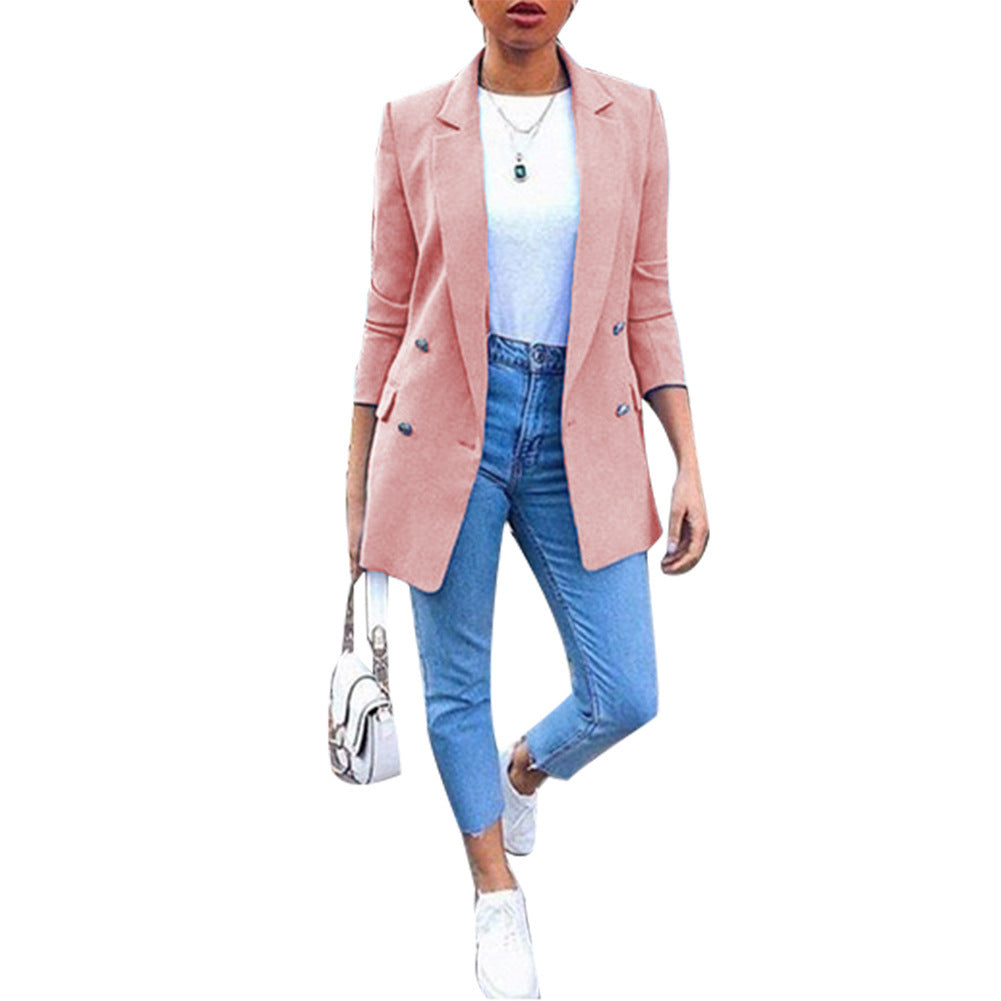 Fashion Lapel cardigan medium length temperament suit coat woman Limorista