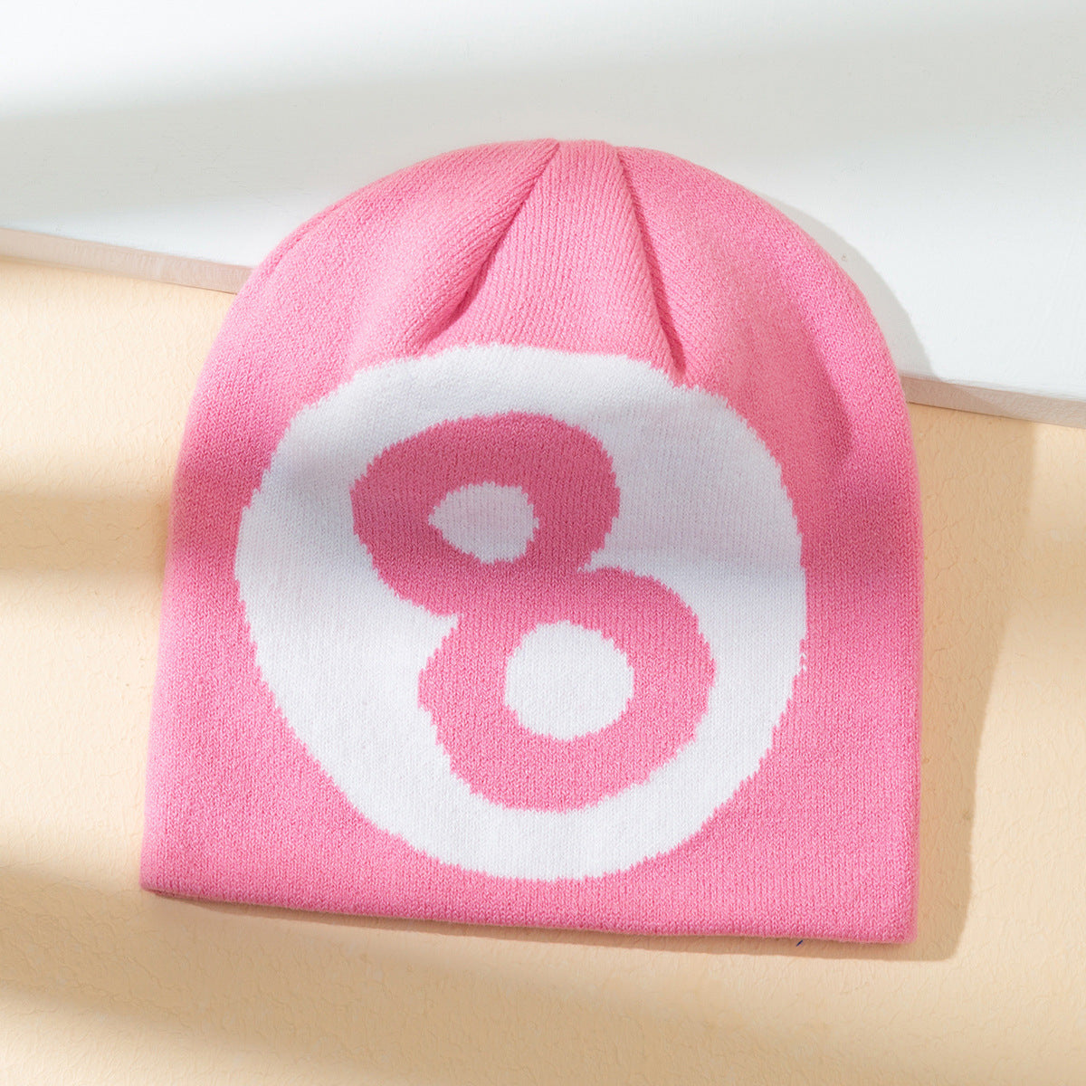 Warm All-matching Simple Number 8 Slipover Woolen Cap Limorista