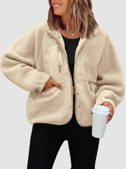 Short Cardigan Plush Jacket Lamb Wool Coat Limorista