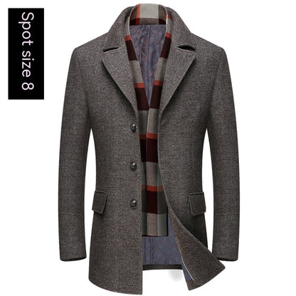 Thick Quilted Lapel Collar Men&