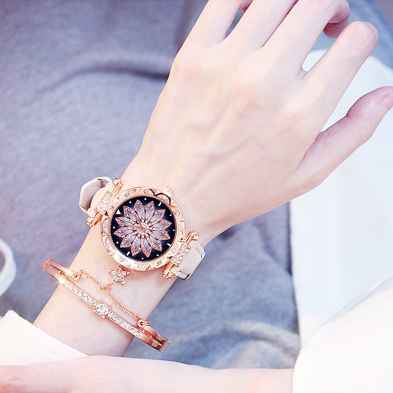 Rotating ladies net red quartz watch casual Limorista
