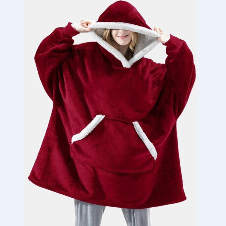 Men And Women Can Wear Zipper Flannel Lazy Blanket Limorista