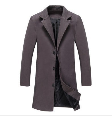 Autumn And Winter New Mens Solid Color Casual Business Woolen Coats Limorista