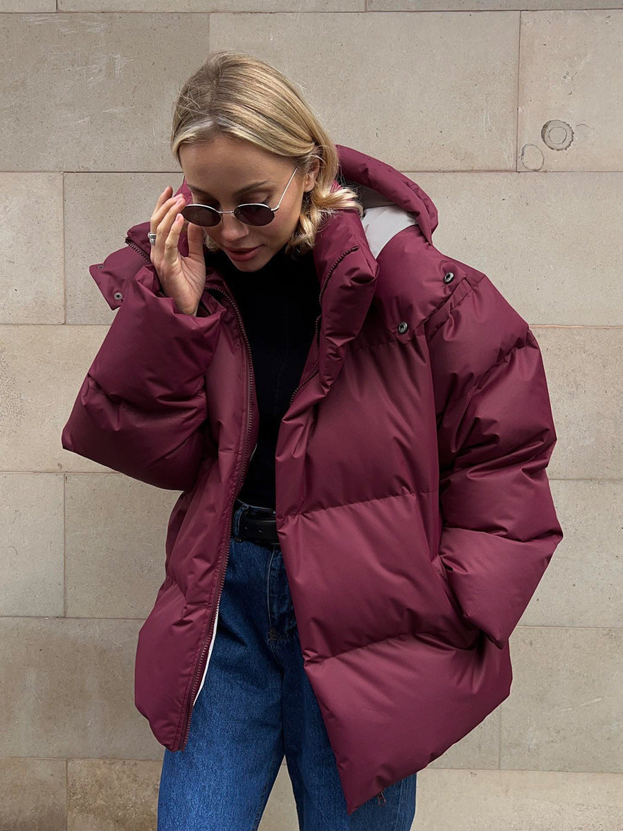 Fashion Coat With Removable Hood Cotton Jacket Winter Warm Windproof Loose Cotton Jacket Loose Parka Outerwear Clothing Limorista