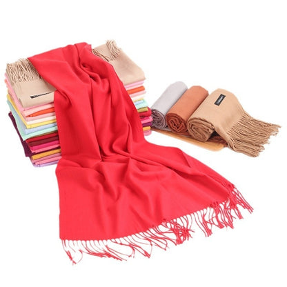 Pure Color Warm Keeping Scarf All-match Cashmere Shawl Limorista