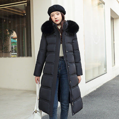 Over-the-knee Down Cotton Jacket Thickened Cotton-padded Coat Limorista