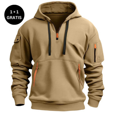 Dropped Shoulder Hooded Sweatshirt Men&