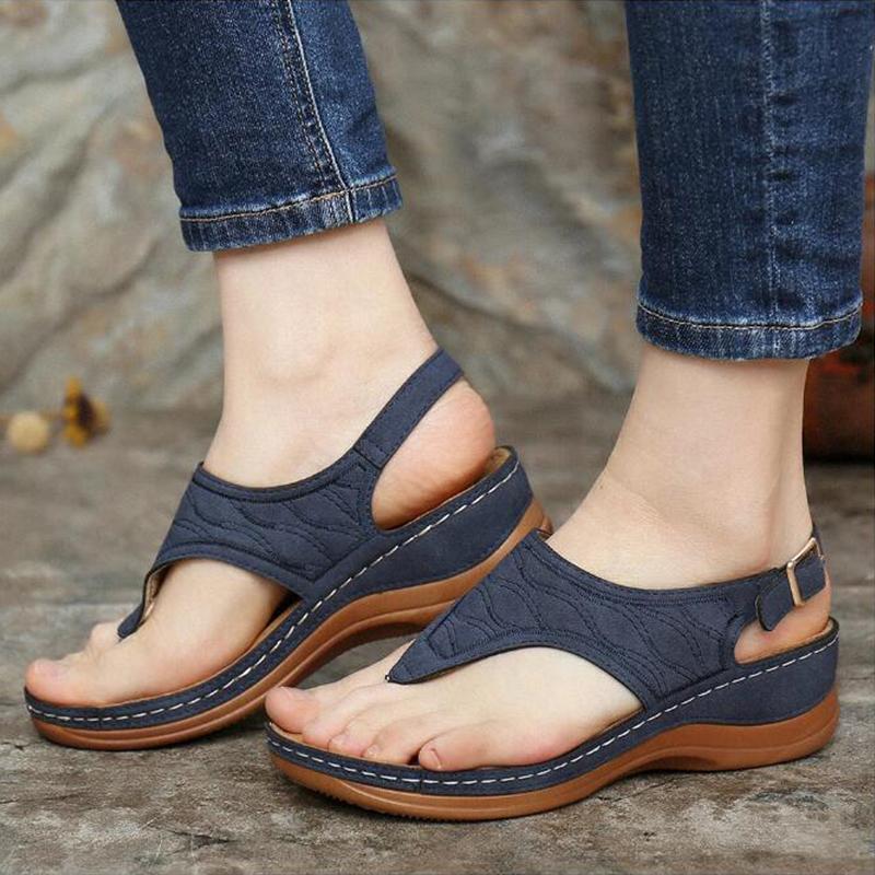 Summer Shoes Roman Retro Style Clip Toe Sandals Women Ankle Buckle Shoes Limorista