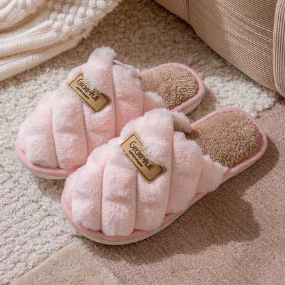 New Simple Thick Bottom Interior Home Non-slip Plush Warm Cotton Slippers Limorista
