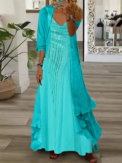 European And American Vacation Spaghetti Straps Long Skirt Indian Style Large Swing Skirt Two-piece Set Limorista