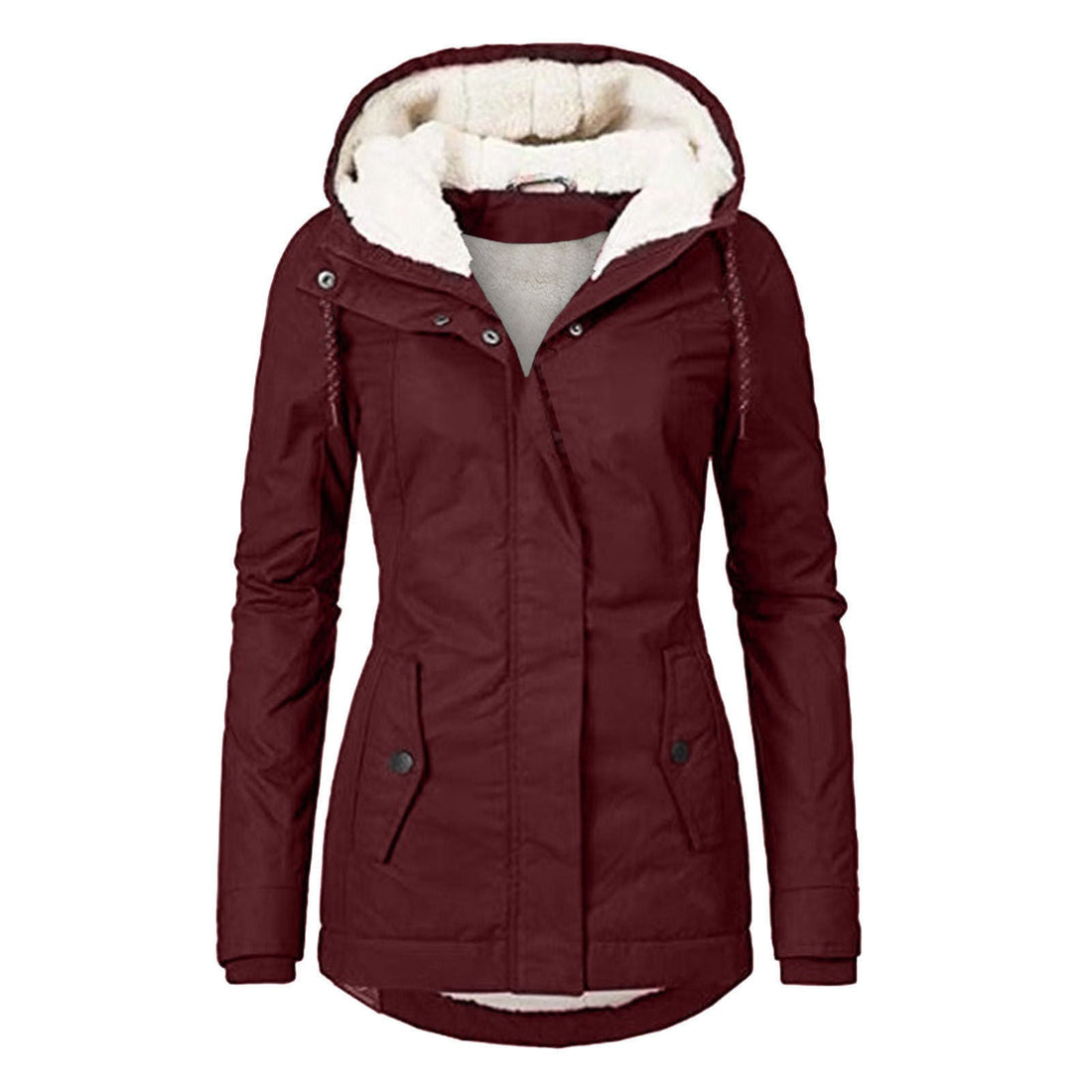 Autumn Winter Berber Fleece Casual Hooded Coat Limorista
