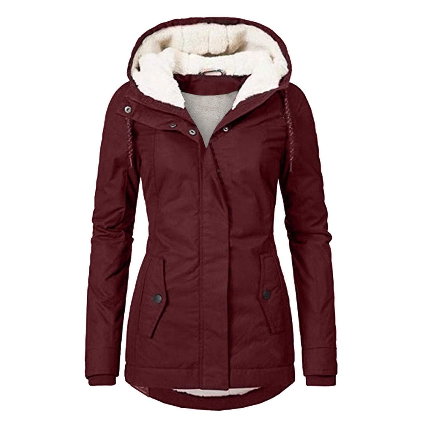 Autumn Winter Berber Fleece Casual Hooded Coat Limorista