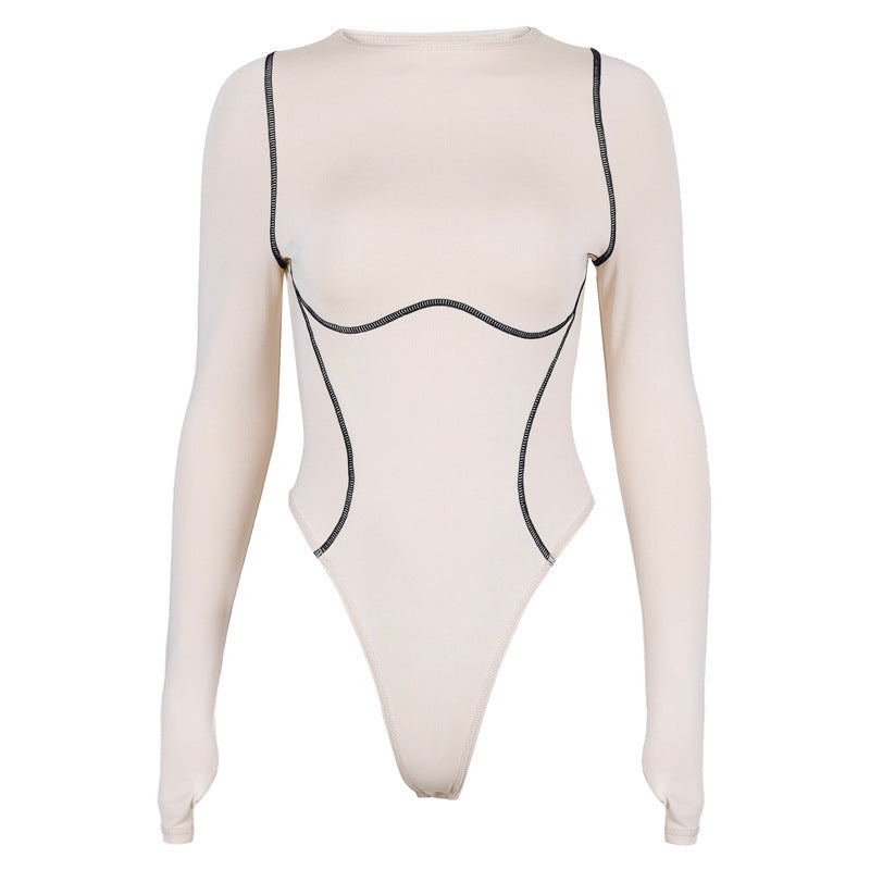 New Style Long-sleeved Round Neck Seamless One-piece Women Limorista