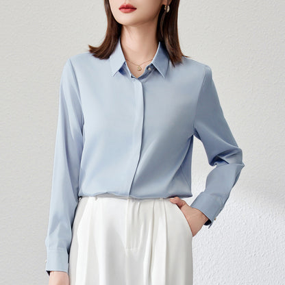 Graceful Satin Top OL Business Clothing Shirt For Women Limorista