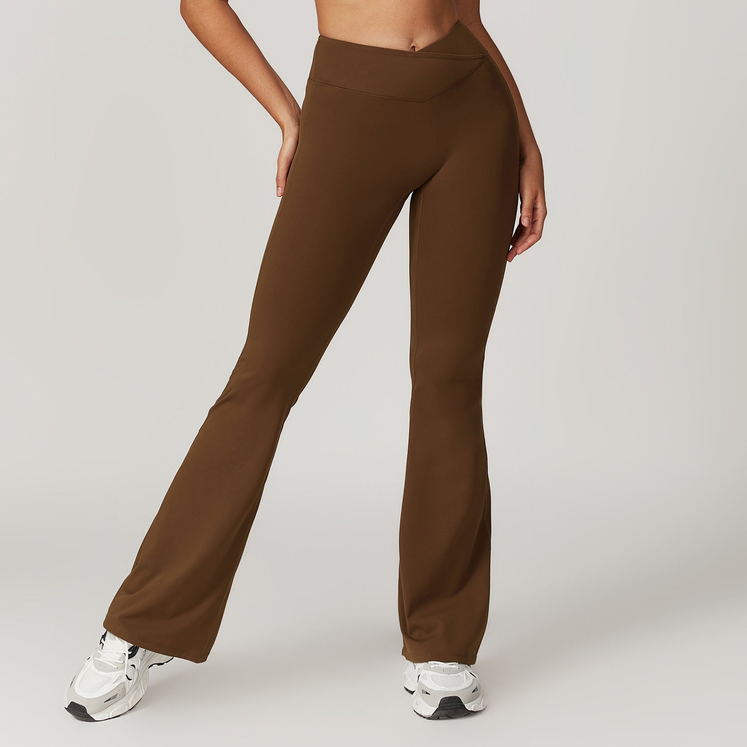 Hip Lifting Yoga Bell-bottom Pants Nude Feel Cross High Waist Limorista