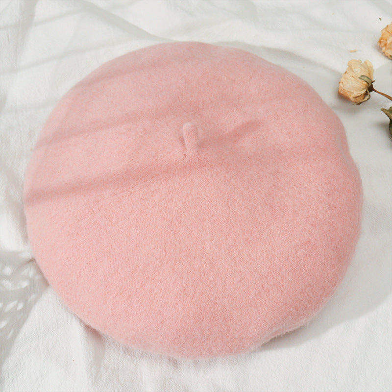 Artistic Wool Candy Color Painter Cap Fashionable Warm Hat Limorista
