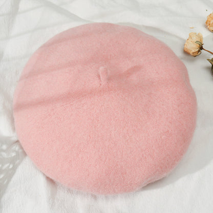 Artistic Wool Candy Color Painter Cap Fashionable Warm Hat Limorista