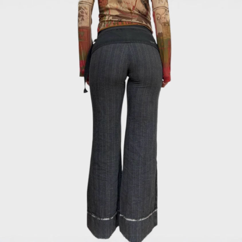Printed Tape Thigh-length Curtain Tights Limorista