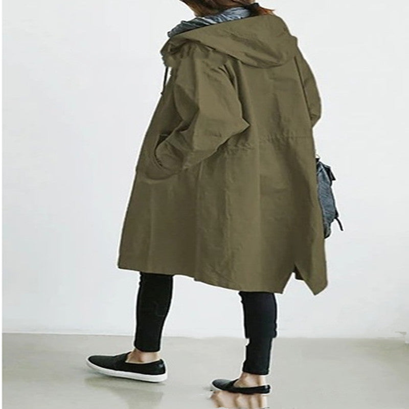 Women Windbreaker Jacket Casual Loose Button Pockets Hooded Quick Dry Windproof Waterproof Clothes For Outdoor Hiking Camping Limorista