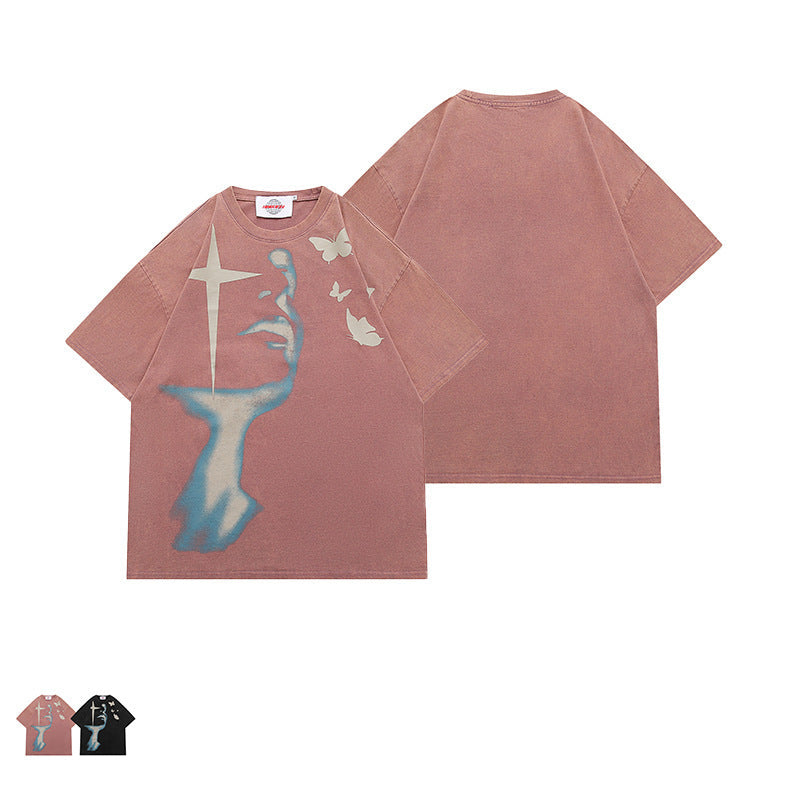 Butterfly Print High Street Contrast T-Shirt Limorista