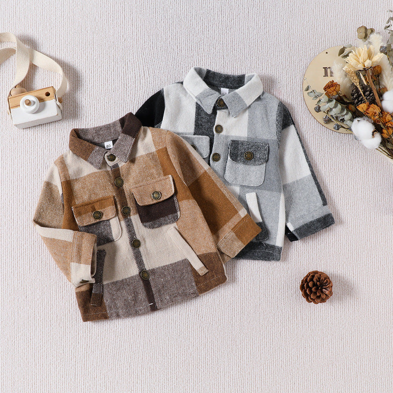 Long Sleeve Plaid Shirt With Pocket Autumn Limorista