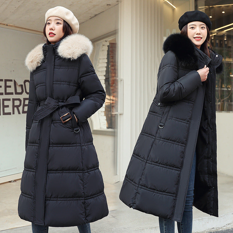 Over-the-knee Down Cotton Jacket Thickened Cotton-padded Coat Limorista