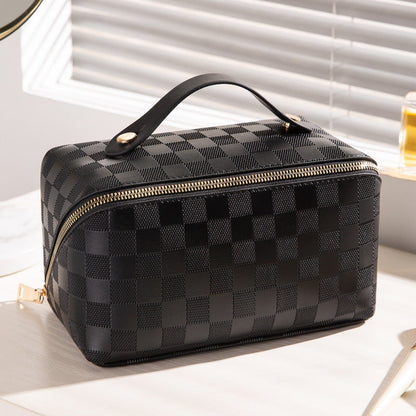 Plaid Pillow Cosmetic Bag Women&