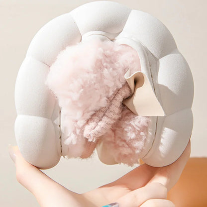 Winter Warm Fur Slippers For Women Cute Bow House Non Slip Soft Shoes Comfort Flat Heel Home Indoor Bedroom Plush Slippers Limorista