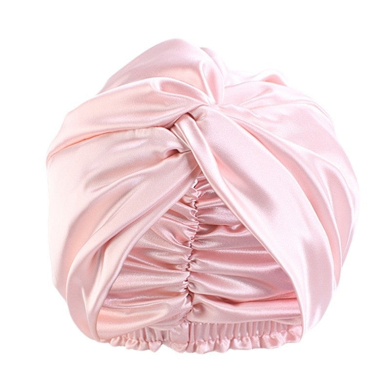 Europe And The United States Popular Imitation Silk Double Layer Nightcap Cross Twist Cap Limorista
