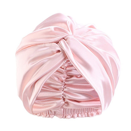 Europe And The United States Popular Imitation Silk Double Layer Nightcap Cross Twist Cap Limorista