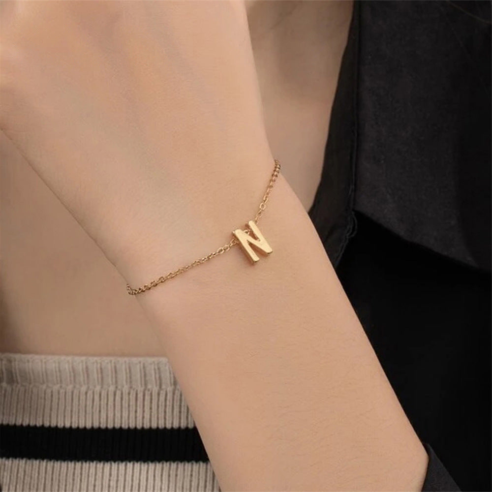 26 Letters Fashion Personality Stainless Steel Letter Bracelet Limorista