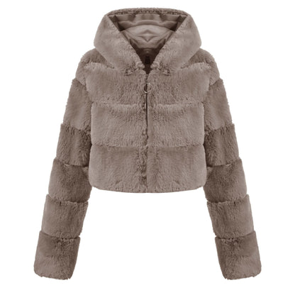 Solid Color Faux Fur Coat Jacket Fashion Limorista