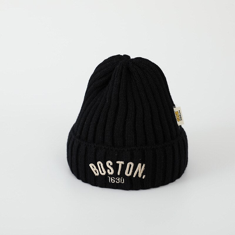 BOSTON Letter Children Woolen Knitted Hat Limorista