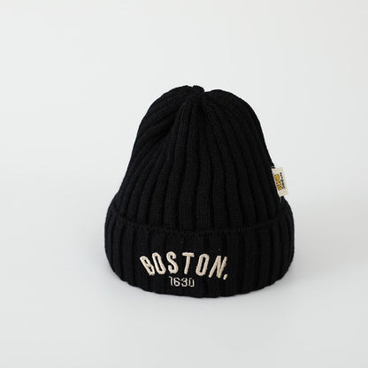 BOSTON Letter Children Woolen Knitted Hat Limorista