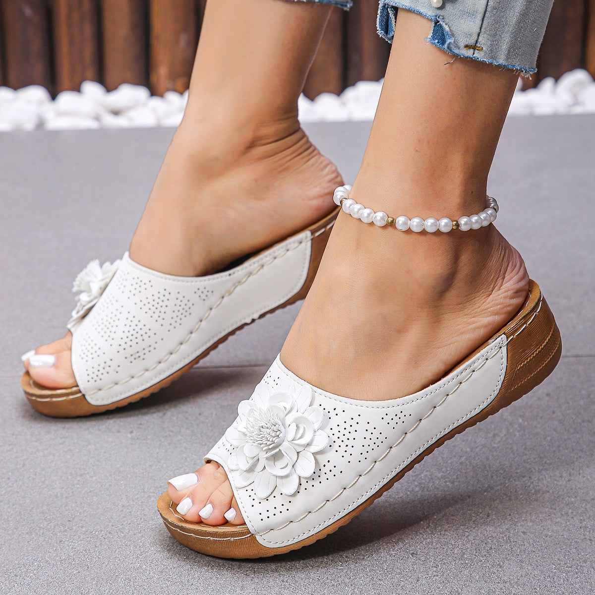 Flower Wedges Sandals Summer Fashion Retro Hollow Sandals Holiday Beach Shoes For Women Limorista