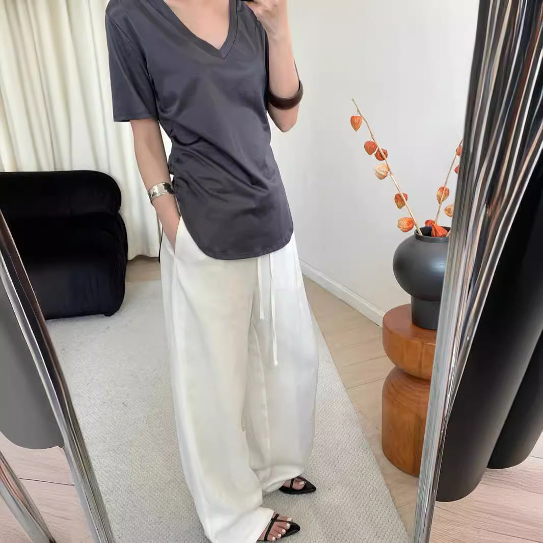 Loose Tencel Linen Wide-leg Pants Limorista