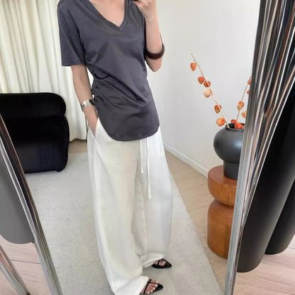 Loose Tencel Linen Wide-leg Pants Limorista