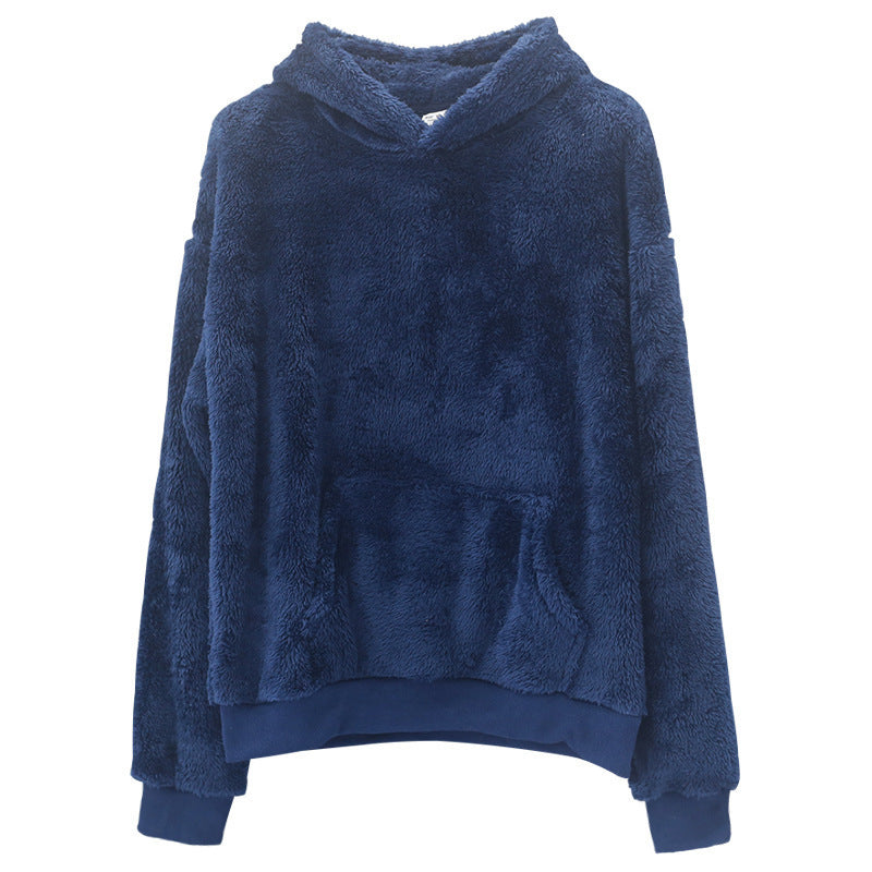 Double-sided Velvet Hooded Sweater Men&